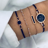 Boho Geometric Bracelet & Bangle Sets For Women Vintage Star Map Hand Heart charm Beads Chains Fashion Jewelry Accessories