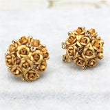 new design fashion brand jewelry rose flower Summer style stud earring gold Happy marriage earring for women gift