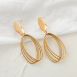 AENSOA Fashion Metal Statement Earring Gold Color Geometric Earrings For Women Hanging Dangle Simple Party Jewelry