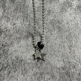 Crystal Star Necklace for Women Vintage Beaded Chains Stainless Steel Necklaces Pendants Fashion Aesthetic Y2k Jewelry