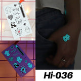 Blue Luminous Tattoo Sticker Luminous Waterproof Sexy Temporary Tattoo Chest Fake Tattoo