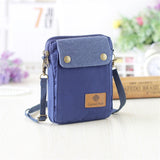 New Girls Canvas Messenger Bag Women Small Mobile Phone Bag Simple Casual Female Shoulder Bag