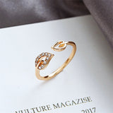 Gold Color Hollowed-out Heart Shape Open Ring Design Cute Fashion Love Jewelry for Women Girl Child Gifts Adjustable