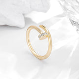 Korea New Fashion Jewelry Exquisite 18K Real Gold Plated AAA Zircon Ring Elegant Women's Opening Adjustable Wedding Gift