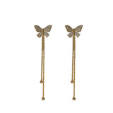 Fashion Full butterfly Rhinestone Earrings Tassel Rhinestone Party Earring For Woman Gift