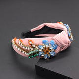 Fabric Rhinestone Tassel Sunflower Flower Exquisite Hair Accessories New European Fashion Hair Accessories 724