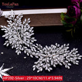 Mtcytea HP434 Silver Bridal Headband Wedding Hair Accessories Rhinestone Pearls Bridal Headpiece Hair Ornament Women Headdress