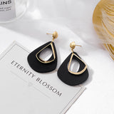 New Korean Statement Earrings for women Black Cute Arcylic Geometric Drop Gold Female Earrings Brincos Trend Jewelry