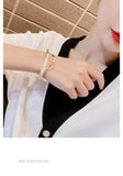 NEW 1 Simple White Shellfish Board Bend Metal Geometric Overlap Acetic Resin Open Bangle for Women Girls Jewellery