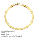 JUJIE 316L Stainless Steel Snake Chain Bracelet For Women Classic Width 3/4/5MM Chain Bracelets Jewelry Wholesale/Dropshipping