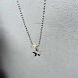 Crystal Star Necklace for Women Vintage Beaded Chains Stainless Steel Necklaces Pendants Fashion Aesthetic Y2k Jewelry