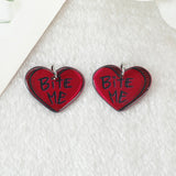 8 Pcs Halloween Charms Creepy Vampire Lips Blood Bag  Bite Me Murder Heart Flatback Acrylic Jewlery Findings For Jewelry Diy