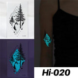 Blue Luminous Tattoo Sticker Luminous Waterproof Sexy Temporary Tattoo Chest Fake Tattoo