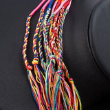 10 Pcs /Set New Rainbow Color Mix Braid Friendship Bracelets for Women Jewelry Gift DIY Handmade Rope Bangles Random Color