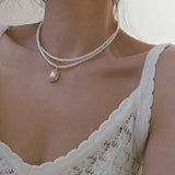 Vintage Multi-layer Pearl Necklaces For Women Irregular Pearl Pendant Necklace Choker Trend Wedding Jewelry Gift Party