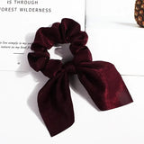 Leopard Bowknot Elastic Hair Band Women Solid Color Scrunchie Girls Hair Tie Ponytail Holder Headband Hair Rope Hair Accessories