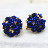 new design fashion brand jewelry rose flower Summer style stud earring gold Happy marriage earring for women gift