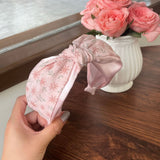 South Korea INS pink bright pleated flower plate wide-brimmed headband female pressure hairpin hairaccessories headband headband