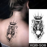 Waterproof Temporary Tattoo Sticker Black Dragon Snake Peony Rose Totem Flash Tatto Women Men Dark Sexy Waist Arm Fake Tattoos