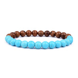 Volcanic Stone Bracelet for Men Lava Wooden 8mm Beads Bracelet Tibetan Buddha Wrist Chain Women Men Jewelry Gift New Bracelets