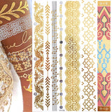 1 sheet Flash Boho Metallic Gold Feathers Shimmering Jewellery Festival Temporary Tattoo