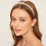 Gold Metal Hairbands For Women Hair Accessories Designer Band Hoops Bow Wedding Pearl Headband Metal Bridal Headwear Bands Clip