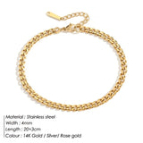 JUJIE 316L Stainless Steel Franco Chain Anklet For Women/Men Hip Hop Cuban Link Foot Bracelet Jewelry Dropshipping/Wholesale