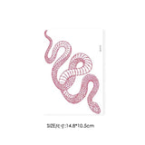 Big Size Red Snake Waterproof Temporary Tattoo Stickers For Women Men Body Art Waist Decals Fake Tatto