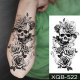 Waterproof Temporary Tattoo Sticker Black Dragon Snake Peony Rose Totem Flash Tatto Women Men Dark Sexy Waist Arm Fake Tattoos