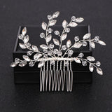 Silver Color Pearl Crystal Wedding Hair Combs Hair Accessories for Bridal Flower Headpiece Women Bride Hair ornaments Jewelry