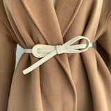 New Thin Knot Belts For Women Soft Pu Leather Belt Black Coffee Straps Wild Long Dress Coat Accessories Lady Waistband