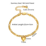 Anklet For Women Gold Color Stainless Steel Cuban Link Ankle Bracelets Summer Fashion Leg Chain Beach Foot Jewelry Ancklets