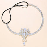 Stonefans Elegant Hair Tie Crystal Hair Band Vintage Zircon Bridal Head Chain Elastic Headband Rhinestone Headwear Hair Jewelry