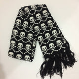 Wholesale Italy stylish skull winter knitted unisex women men scarf skeleton acrylic scarf wraps with fringe black  LL171011