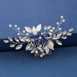 Silver Color Pearl Crystal Wedding Hair Combs Hair Accessories for Bridal Flower Headpiece Women Bride Hair ornaments Jewelry