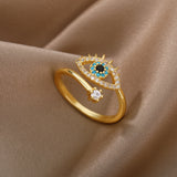 Korea New Fashion Jewelry Exquisite 18K Real Gold Plated AAA Zircon Ring Elegant Women's Opening Adjustable Wedding Gift