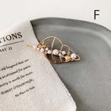 Fashion Golden Metal Shell Hollow Starfish Conch Pearl Hair Grip Hairpin Hair Ornament Hair Styling Accessories for Women