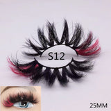 3D Mixed Color Mink Lashes Wholesale Beauty Natural Individual Eyelashes Fluffy Lash Extension mix pink blue dramatic lash