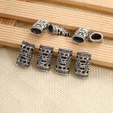 Mtcytea 5 Pcs Retro Silver Metal Hair Braid Dread Dreadlock Beard Beads Rings Tube Appro 6mm Inner Hole Jewelry 40 Style