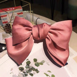 Solid Color Bow Ribbon Hair Clip New Women Large Bowknot Barrettes Women Ponytail Clip Headband Girls Hair Accessories Gift