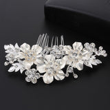 Rhinestone Pearl Bridal Hair Comb for Bride Miraculous Crystal Hair Comb Tiaras Women Girl Hair Jewelry Wedding Hair Accessories