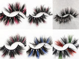 3D Mixed Color Mink Lashes Wholesale Beauty Natural Individual Eyelashes Fluffy Lash Extension mix pink blue dramatic lash