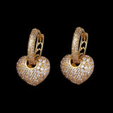 EMMAYA Luxury Heart Shape Earrings Pave Setting with AAA Cubic Zirconia Wedding Earring Earrings for Women Jewelry Brincos