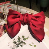 Solid Color Bow Ribbon Hair Clip New Women Large Bowknot Barrettes Women Ponytail Clip Headband Girls Hair Accessories Gift