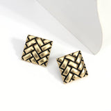 AENSOA Fashion Metal Statement Earring Gold Color Geometric Earrings For Women Hanging Dangle Simple Party Jewelry