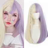 Synthetic Long straight hair black comic bangs girl wig natural bangs cosplay Lolita party Heat-resistant wig