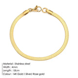 JUJIE 316L Stainless Steel Snake Chain Bracelet For Women Classic Width 3/4/5MM Chain Bracelets Jewelry Wholesale/Dropshipping