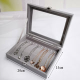 Fashion Portable Velvet Jewelry Ring Jewelry Display Organizer Box Tray Holder Earring Jewelry Storage Case Showcase