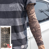 Mtcytea 1pc new 40cm tattoo sleeve color styles elastic Fake 100%nylon Arm stocking Buddha Wolf Dragon Skull design halloweend cool men