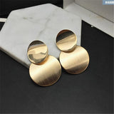 Round Shaped Golden Earrings Simple Metal Vintage Earrings For Women Fashion Jewelry Girls Earring brincos